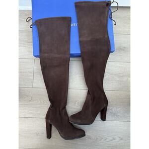 Stuart weitzman 5050 over the knee truffle brown suede heel boots size 7B NEW